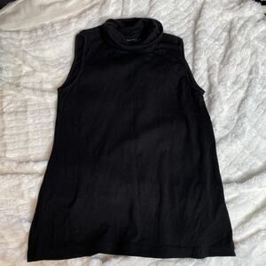 JNY JONES‎ NEW YORK Medium Sleeveless Turtleneck Tank Top Blouse Black